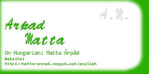 arpad matta business card